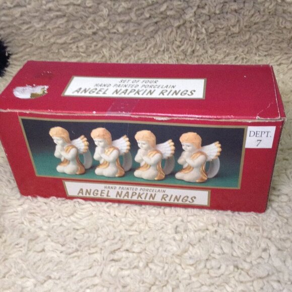 Dept 7, Porcelain Angel Napkin Holders; Christmas, Celebration, Traditional chic - Picture 4 of 7